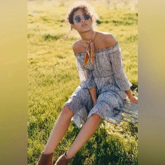 Anthropologie Kira Off-The-Shoulder Peasant Dress 14 - Picture 14 of 17